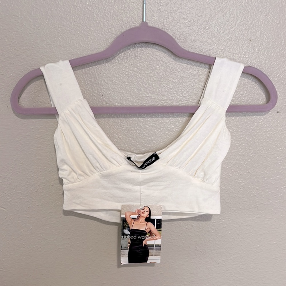White Naked Wardrobe crop top